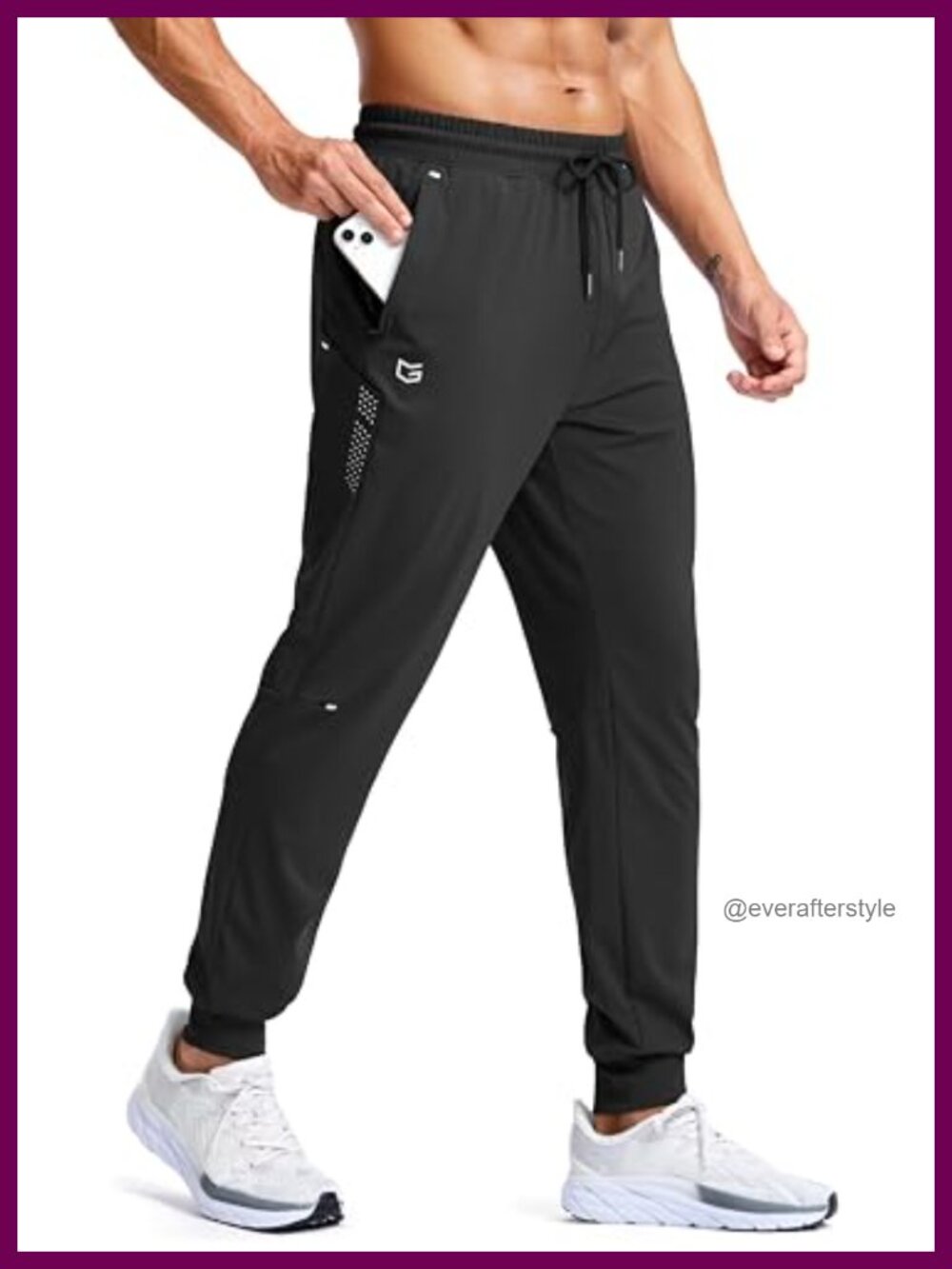 Men's Joggers with Zipper Pockets Athletic Workout Gym Pants Stretch Track